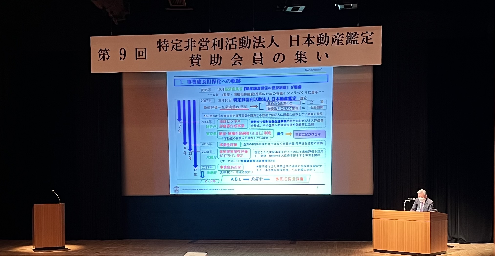 講演する久保田理事長