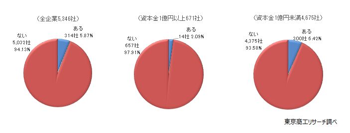 「ある」、中小企業は6.4％
