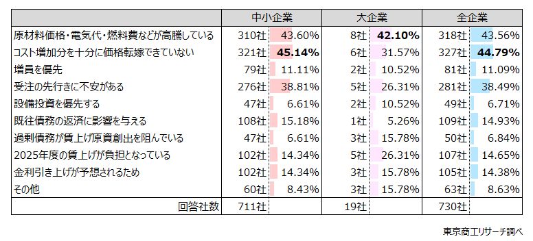 Q6.来年度(2026年度)賃上げを「実施しない」と回答した方に伺います。理由は何ですか?(複数回答) Q6.来年度(2026年度)賃上げを「実施しない」と回答した方に伺います。理由は何ですか?(複数回答)