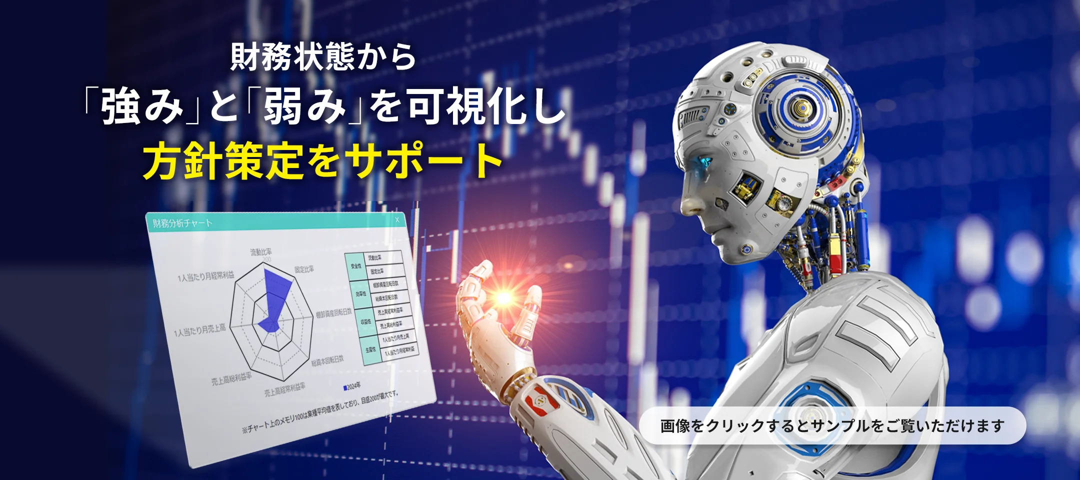 財務情報から「強み」と「弱み」を可視化し方針策定をサポート